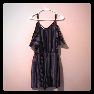 Black Stripped Romper